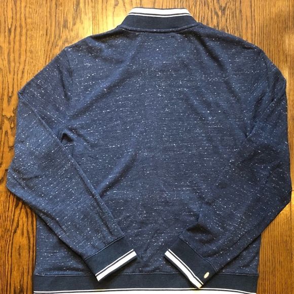 URBAN PIPELINE Mens Blue Speckled Full Zip Jacket Striped Collar Cuff Hem XXL - Picture 5 of 8